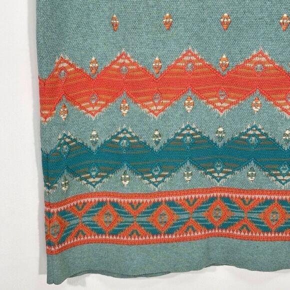 Pendleton Southwestern Maxi Sweater Skirt Women's Large Green Aztec Embroidered - Picture 3 of 7